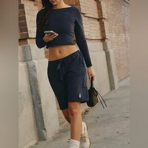 Free People Hot Shot Easy Set in Midnight Navy size Large NWOT